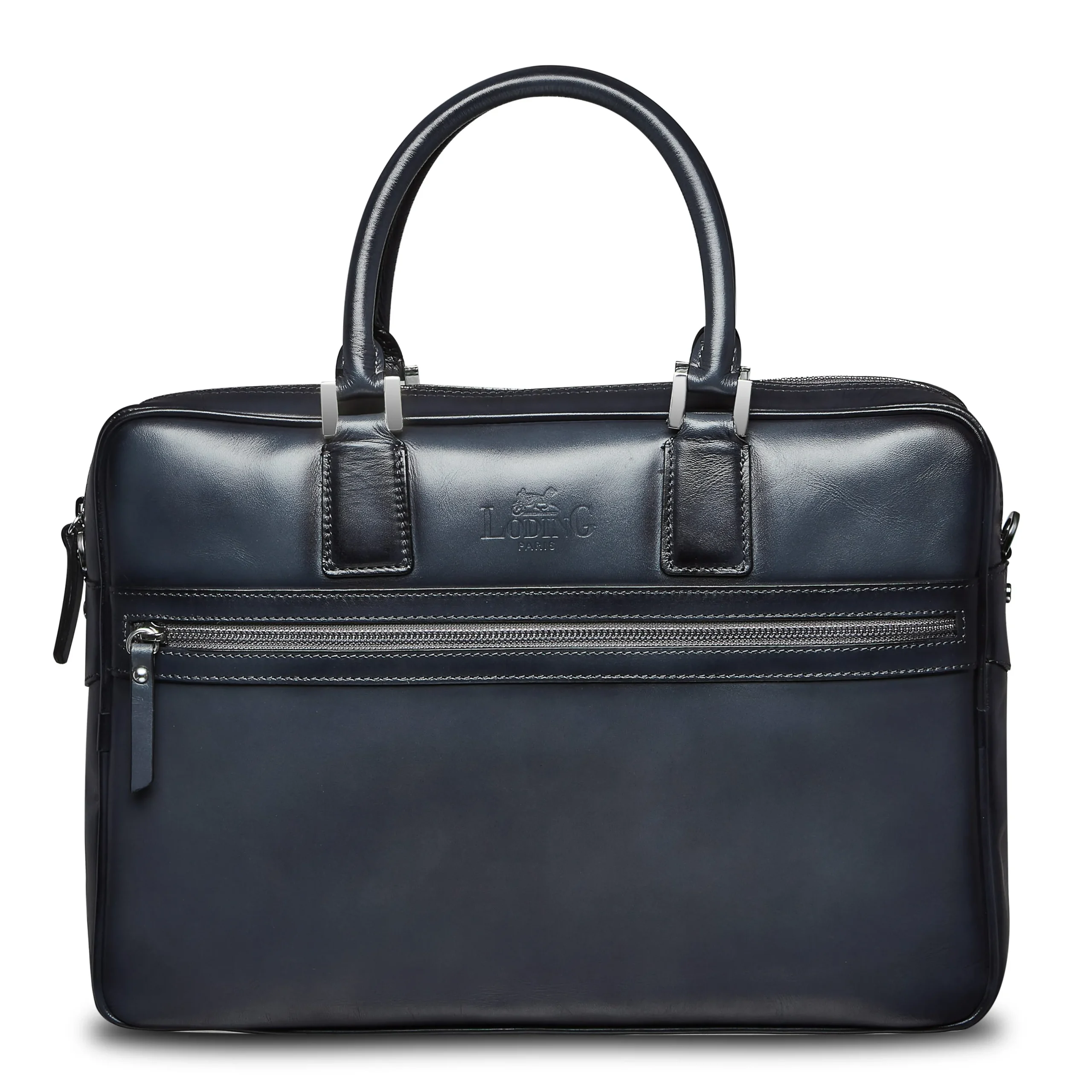 Porte-document en cuir bleu gris*LodinG Cheap
