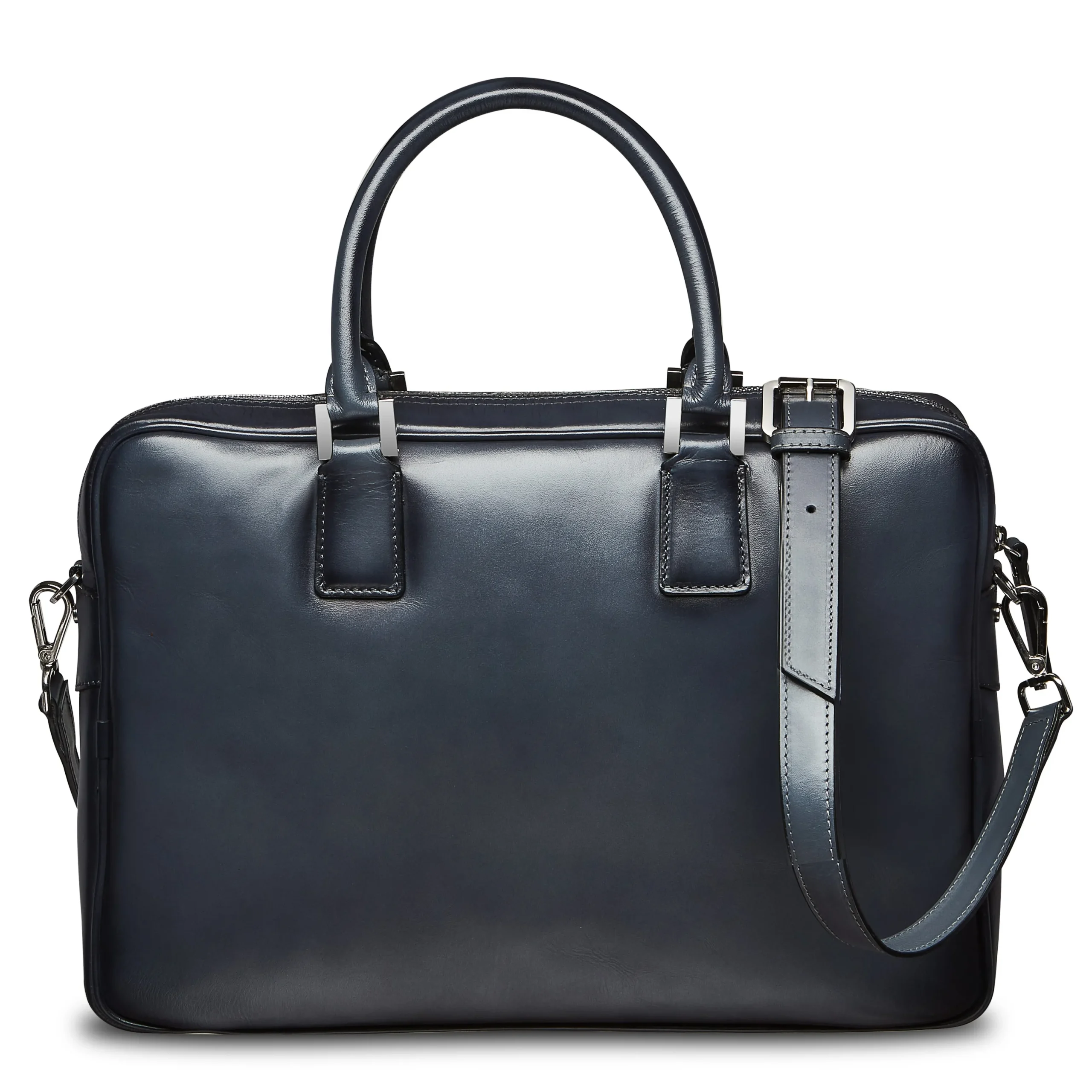 Porte-document en cuir bleu gris*LodinG Cheap